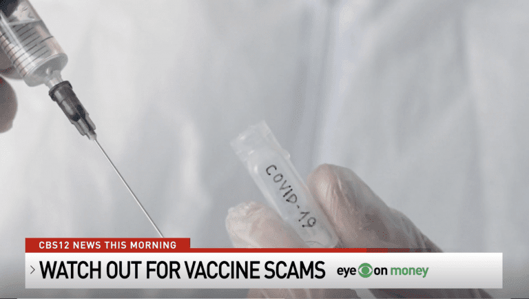 Read more about the article Ian Marlow interviewed on CBS12 News: avoiding vaccine scams