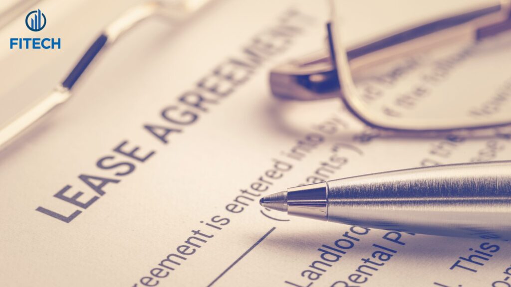 close up of a lease agreement document